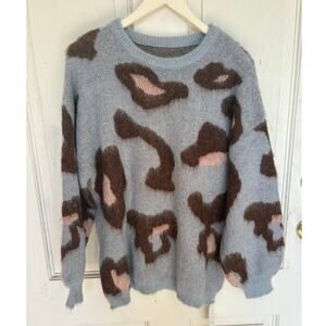 Animal Leopard Sweater Women Large